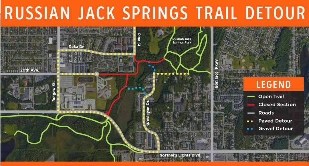 Parks and Recreation Russian Jack Springs Park Trail and Bridge